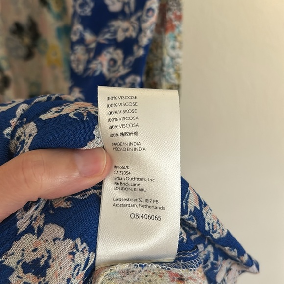 Free People Cherish boho floral patchwork viscose Maxi Skirt large - Picture 6 of 12